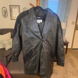 Pelle Studio Black Leather Trench Coat